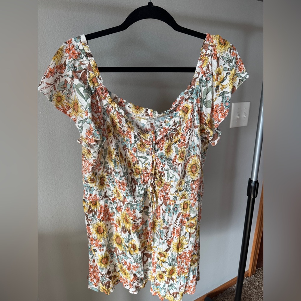 Floral Off-Shoulder Shirt